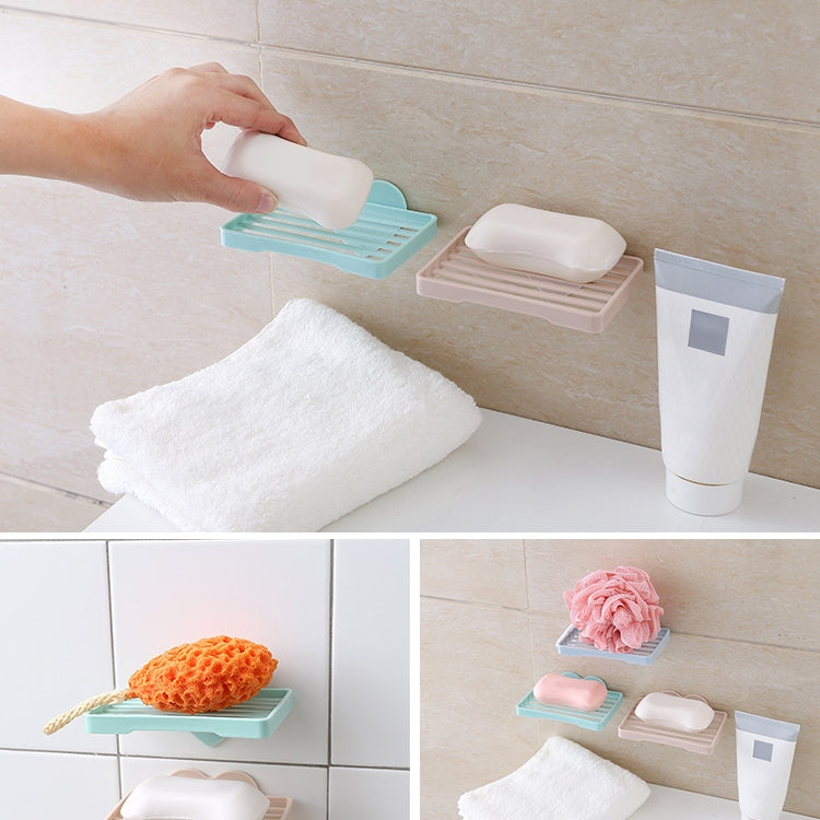 Love Heart Shape Sucker Soap Dish Bathroom Kitchen Wall-mounted Drain Suction Cup(Pink)