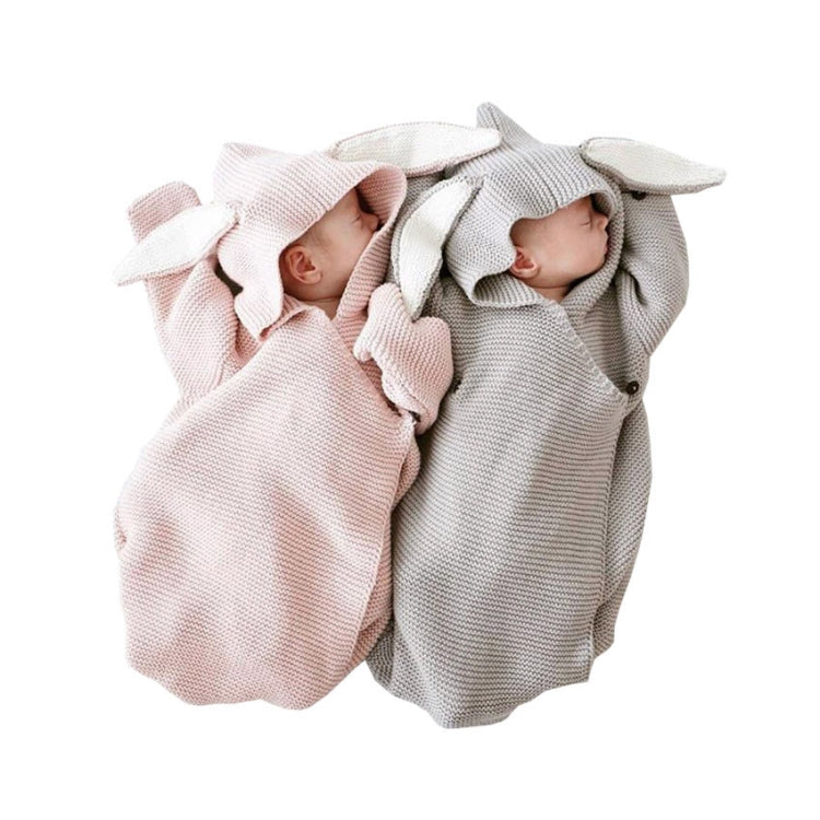 Cute Rabbit Ear Stereo Sleeping Bag Knitted Baby Quilt, Size:0-1 Years Old