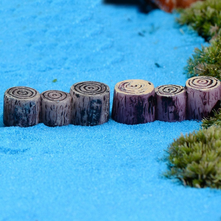 3 PCS Handmade Sand Table Model Micro Landscape Decorative Wood Pile Wooden Pier Stump Ornaments, Random Color Delivery, Style:Wooden Pile Bridge