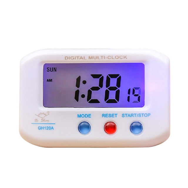 2 PCS Mini Digital Backlight LED Display Table Alarm Clock
