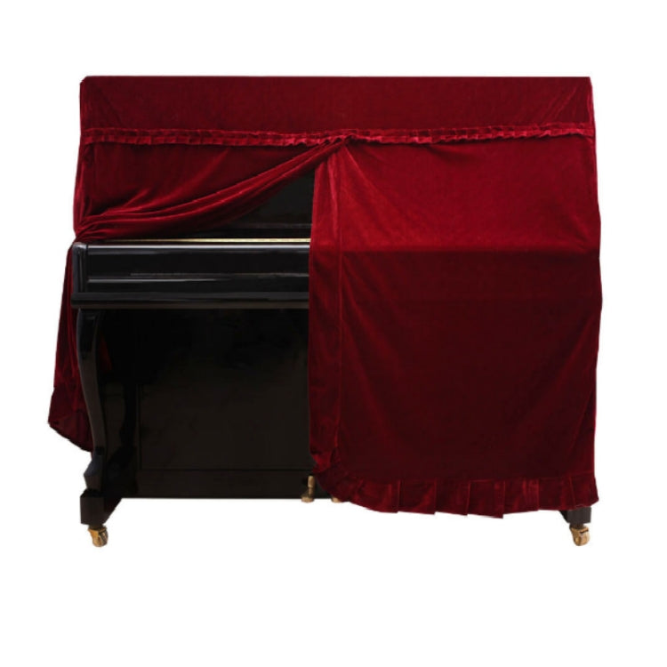 Gold Velvet Instrument Dust Cover Piano Full Cover, Size:150x60x110cm(Red)