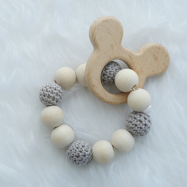 Baby Cart Wooden Handstring Hanging Baby Bed Hanging(Gray)