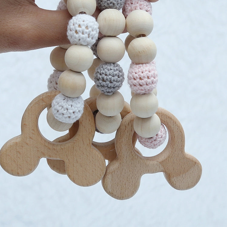 Baby Cart Wooden Handstring Hanging Baby Bed Hanging(Gray)