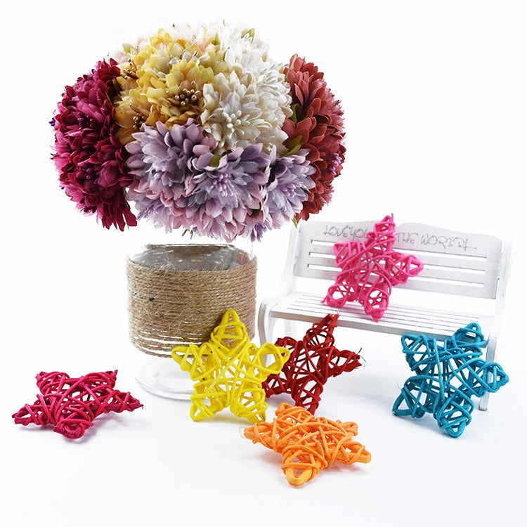 10 PCS 6cm Artificial Straw Ball DIY Decoration Rattan Stars Christmas Decor Home Ornament Supplies