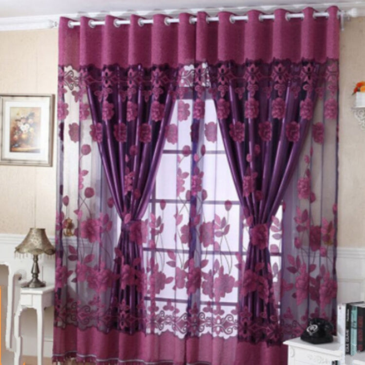 Lotus Flower Curtain Living Room Balcony Curtain, Size:2×2.7m Punch