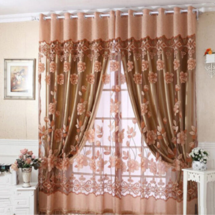 Lotus Flower Curtain Living Room Balcony Curtain, Size:2×2.7m Punch and Beads