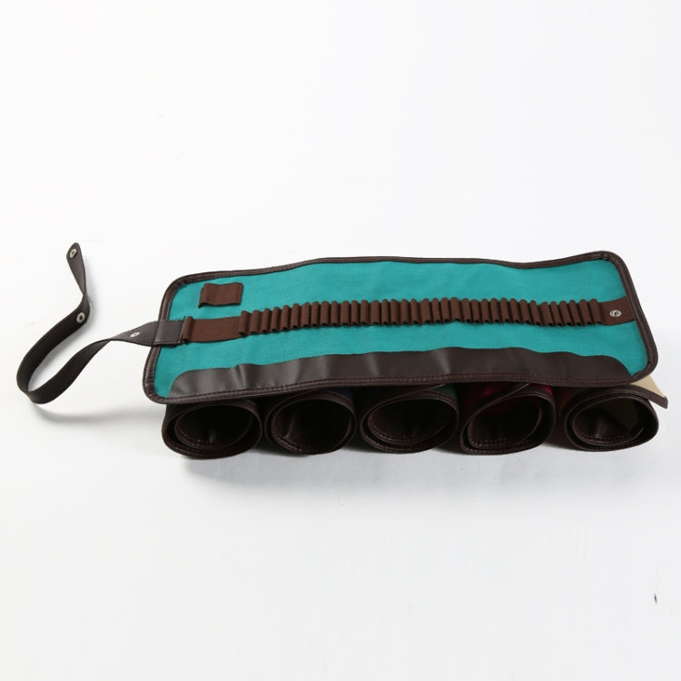 36 Holes Pencil Holder Colored Pencil Bag Storage Pouch Canvas Bag(black)