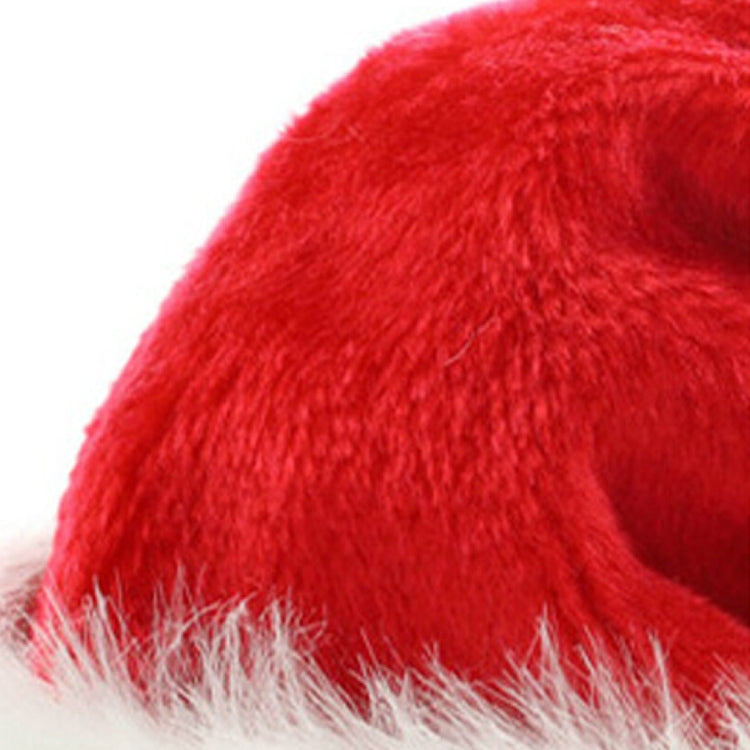 Dense Velvet Plush Christmas Hats Christmas Holiday Christmas Cap for Santa Claus(Red)
