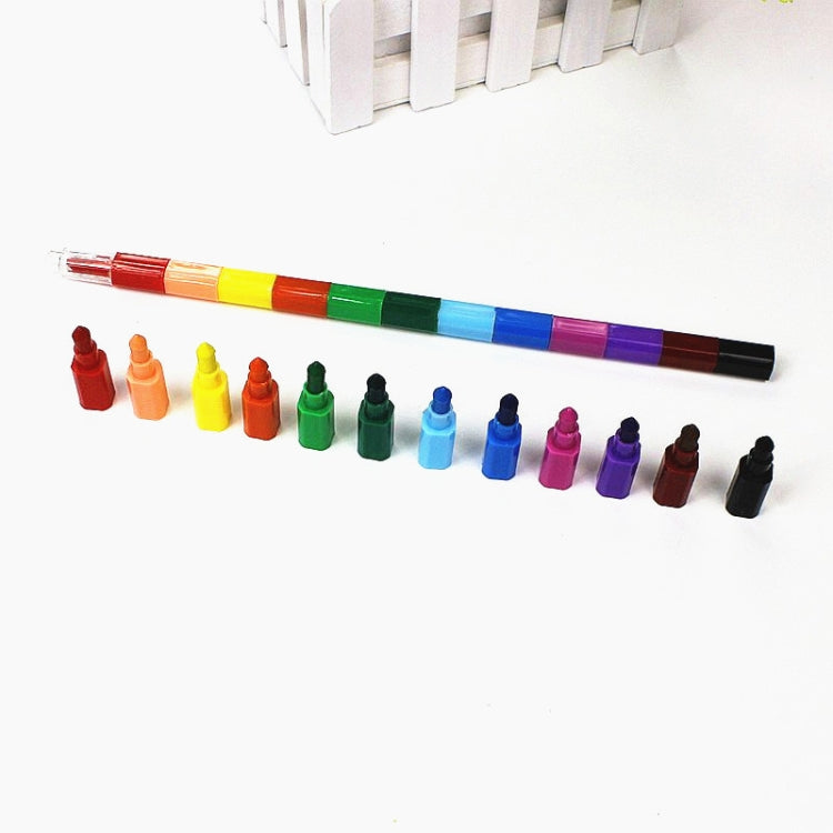 18 PCS Creative Building Blocks Crayons Children 12 Colors Drawing Educational Toys