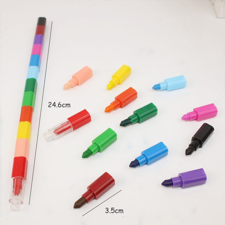 18 PCS Creative Building Blocks Crayons Children 12 Colors Drawing Educational Toys