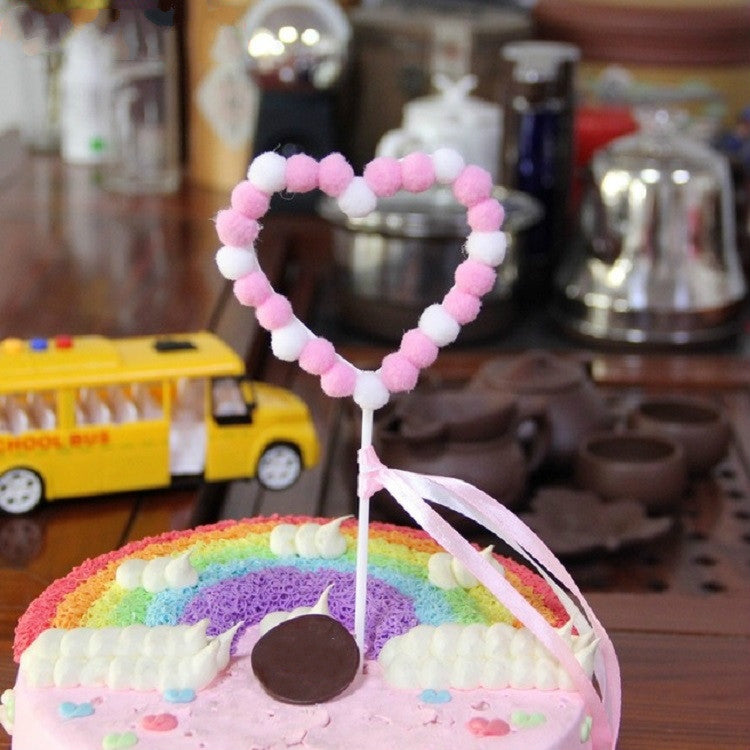 2 PCS Hairball Cake Dessert Table Decoration Inserted Card, Style:Love