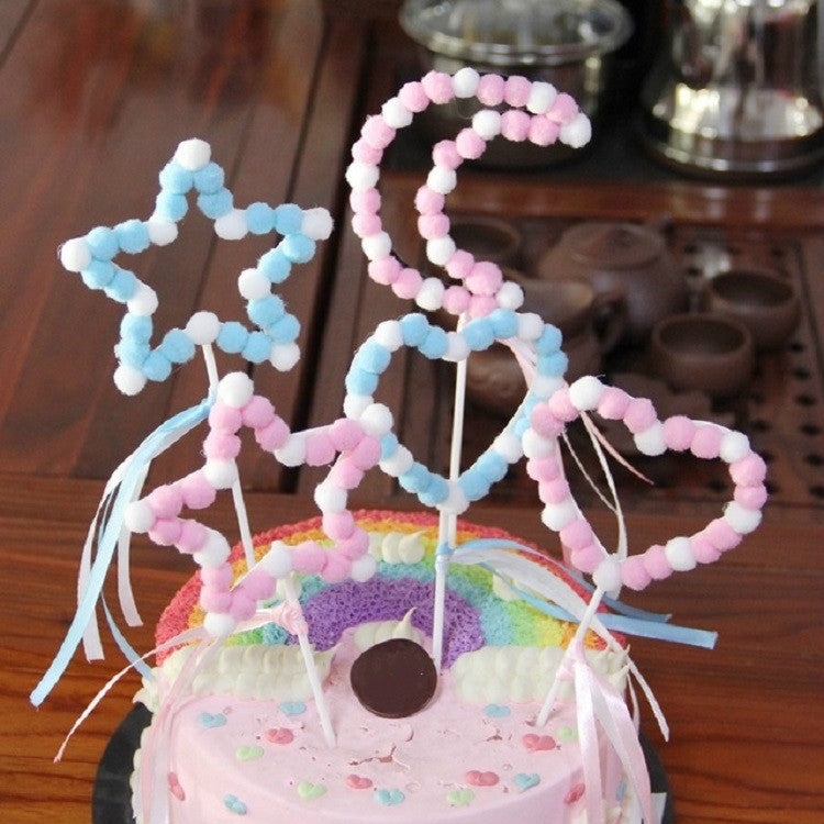 2 PCS Hairball Cake Dessert Table Decoration Inserted Card, Style:Love