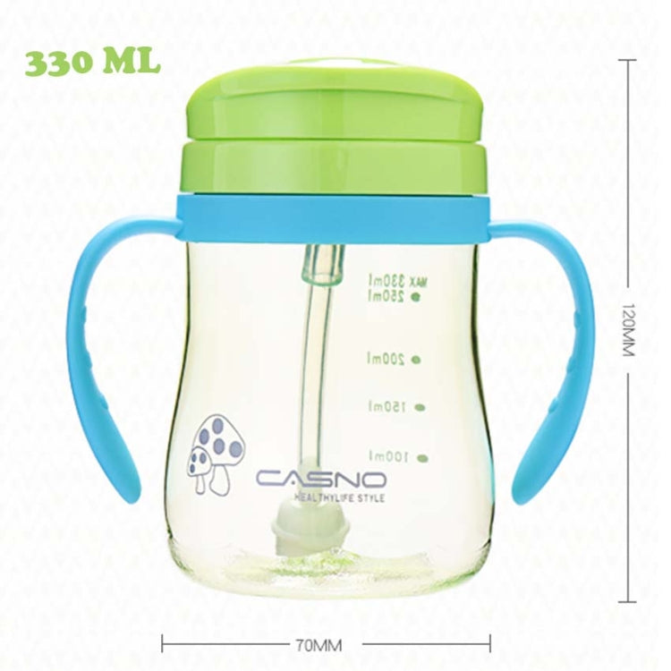 330ML Shock-resistant Baby Sippy Cups Kids Drinking Bottles Infant Children Learn Drinking Dual Handles Straw Juice Slid Feeding
