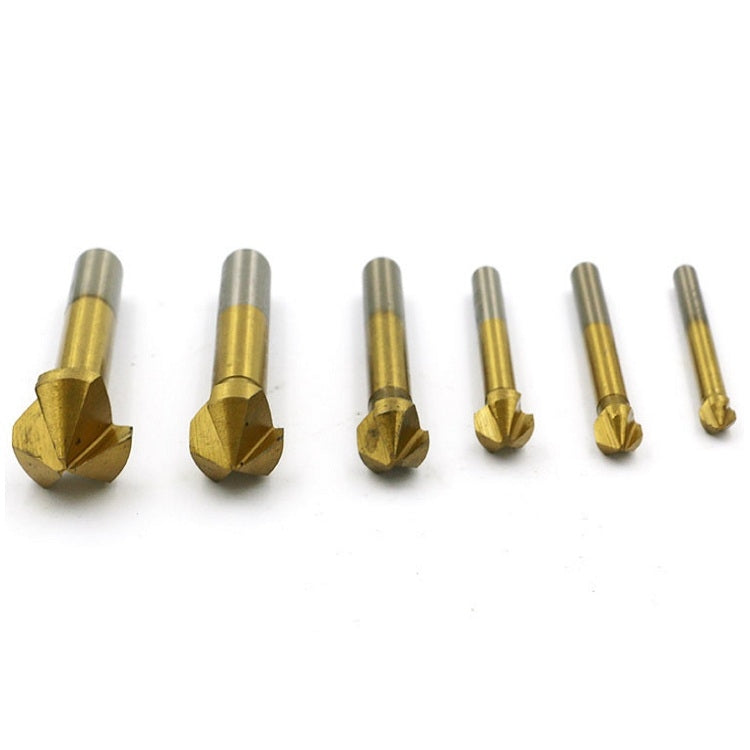 6 In 1 90 Degree Three-edge Chamfering Knife Woodworking Milling Cutter Chamfering Machine Hole Opener, Package:Plastic Bag