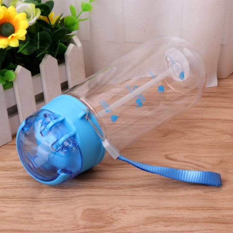 500ML Baby Kids Children Portable Plastic Feeding Drinking Water Bottle Cup with Straw(Purple)