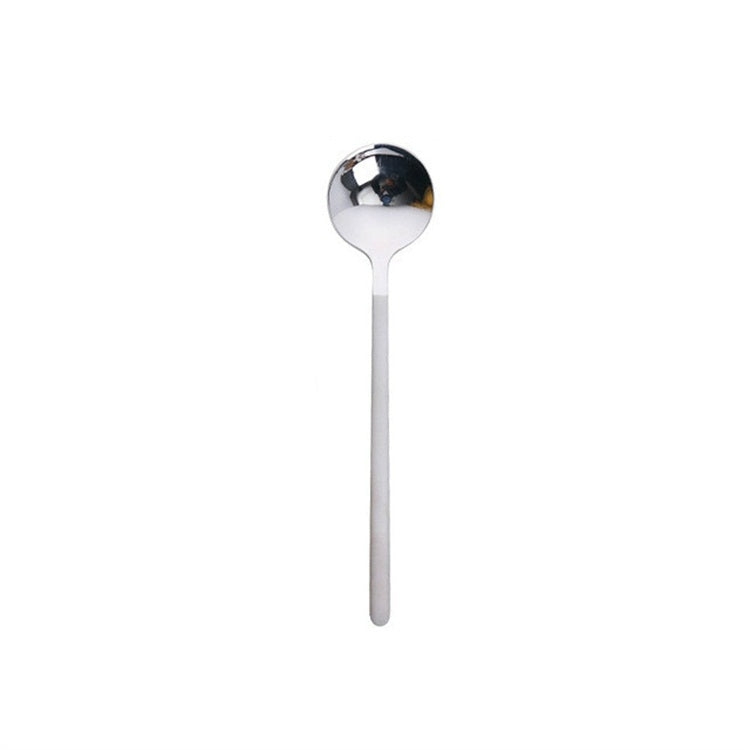 Mini Accessories Coffee Spoon Kitchen Dessertspoon Dining Round Shape Coffee Stainless Steel Home, Size:13cm