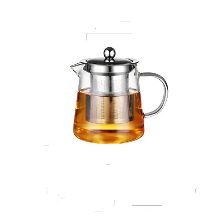 Large Capacity Heat Resistant Glass Teapot Tea Set With Stainless Steel Filter For Kung Fu Tea, Capacity:450ML
