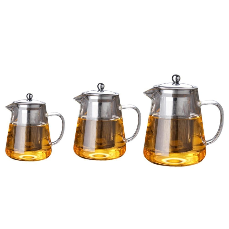 Large Capacity Heat Resistant Glass Teapot Tea Set With Stainless Steel Filter For Kung Fu Tea, Capacity:450ML