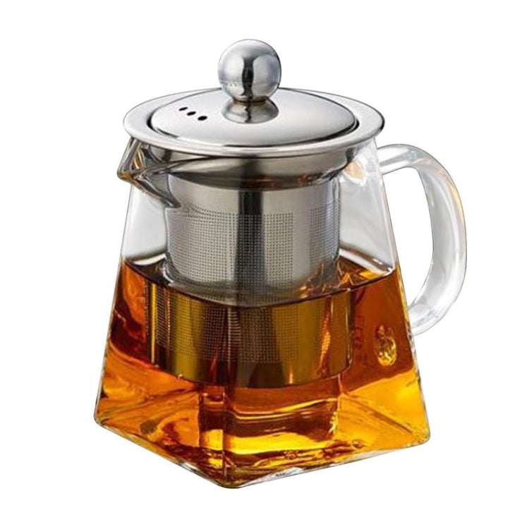 2 PCS Stainless Steel Infuser Filter Clear Heat Resistant Glass Tea Pot(350ml)