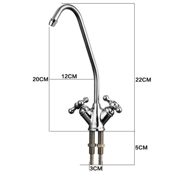 RO185 Water Purifier Universal Faucet for Truliva/Litree/Angel/Midea, Style:2 Points Double Tap