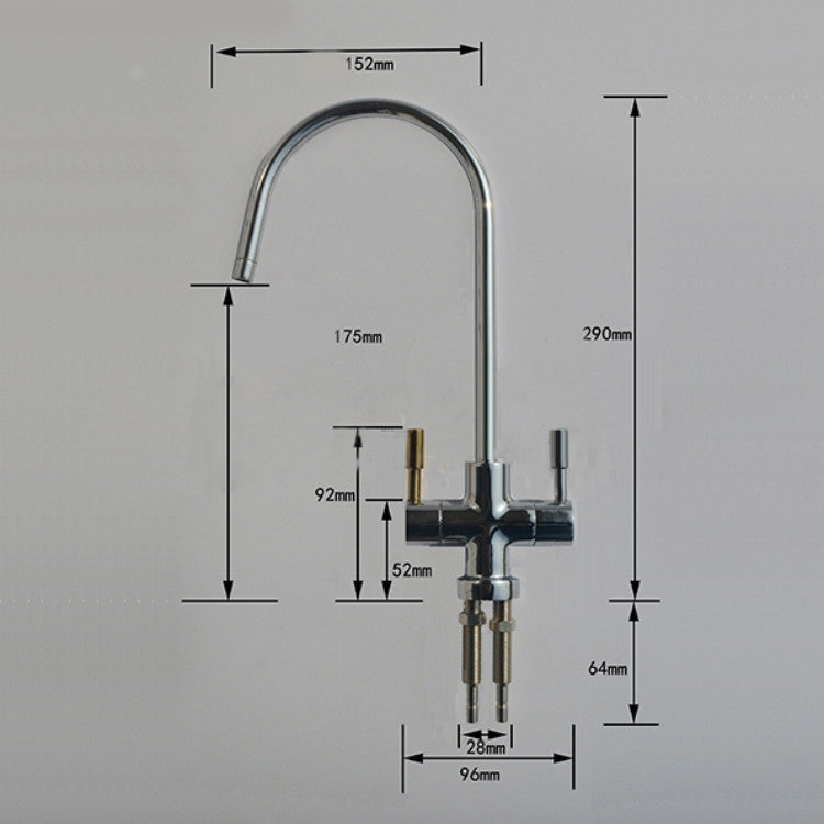 RO185 Water Purifier Universal Faucet for Truliva/Litree/Angel/Midea, Style:2 Points Luxury Double Tap