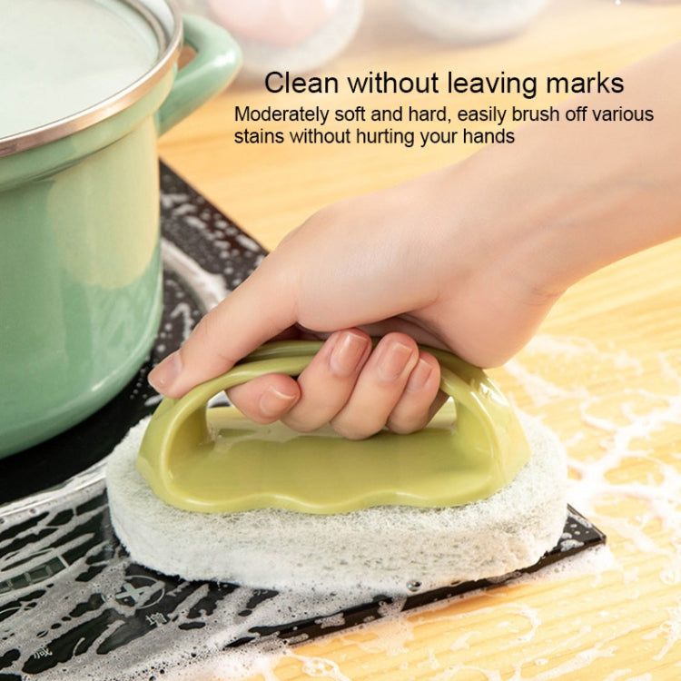 12 PCS Kitchen Tile Bathtub Brush Household Brush Pot Scouring Sponge Cleaning Brush with Handle Random Color Delivery