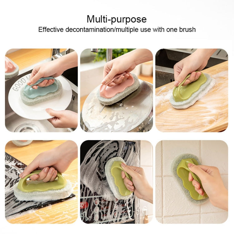 12 PCS Kitchen Tile Bathtub Brush Household Brush Pot Scouring Sponge Cleaning Brush with Handle Random Color Delivery