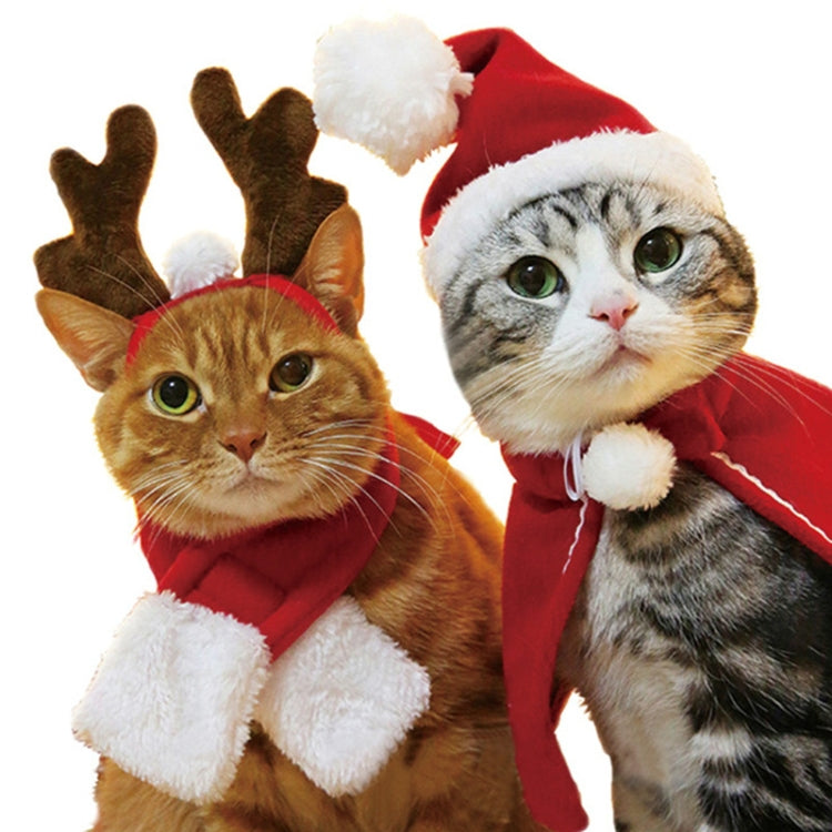 Cat Dog Christmas Hat Around Christmas Clothes Accessories, Size:L