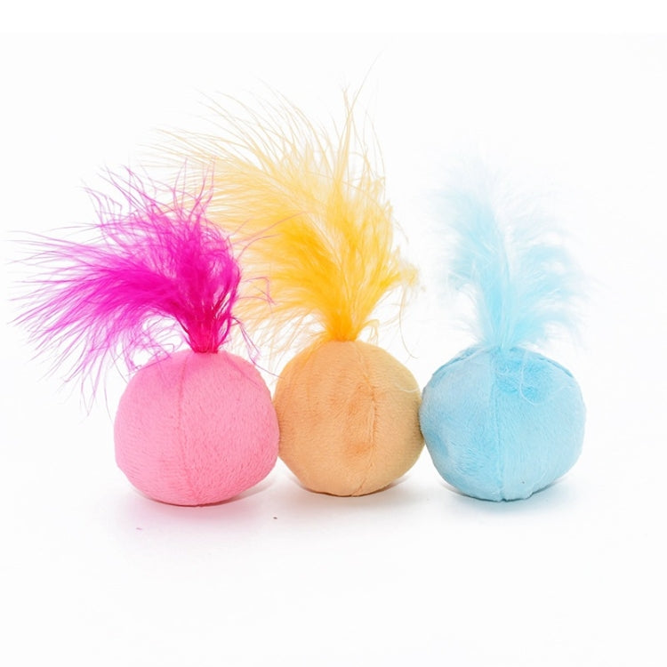 Ring Bell Feathers Tease Cats Toys Plush Pet Cat Toys
