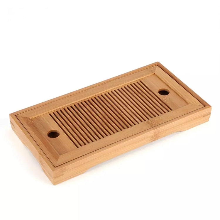 2 PCS Bamboo Tea Trays Kung Fu Tea Accessories Tea Tray Table With Drain Rack(primary color)