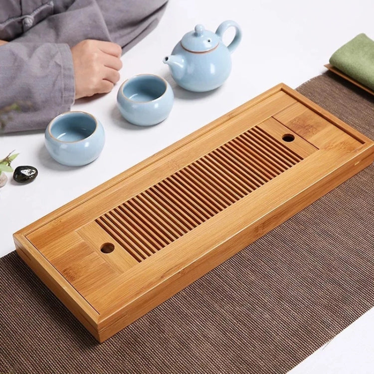 2 PCS Bamboo Tea Trays Kung Fu Tea Accessories Tea Tray Table With Drain Rack(primary color)
