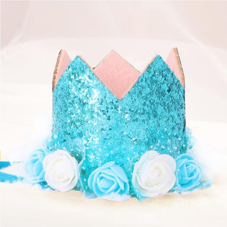 Girl Princess Crown Cartoon Hats Baby Birthday Sequins Flower Caps