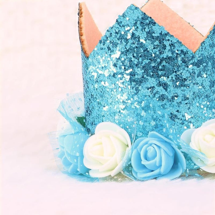 Girl Princess Crown Cartoon Hats Baby Birthday Sequins Flower Caps