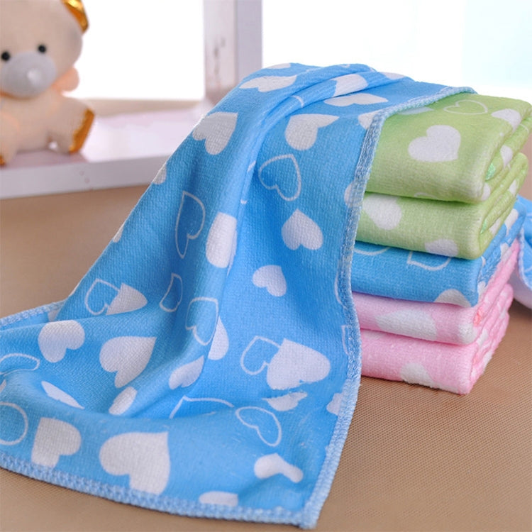 2 PCS Microfiber Printed Peach Heart Pattern Towel(Blue)