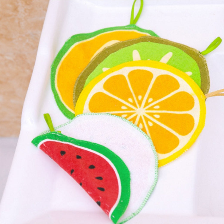 2 PCS Baby Kids Round Cotton Hand Towel Kitchen Fruit Wipe Dishcloth Hanging Towels