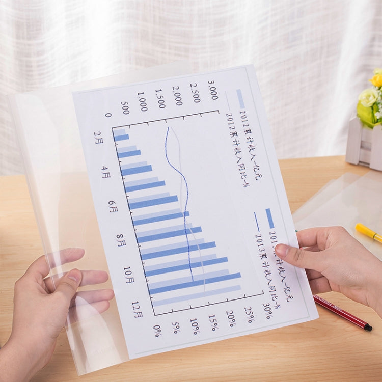 10 PCS A4 Folder Transparent PP Report Cover Spine Bar Folder, Random Color Delivery 12 mixed color