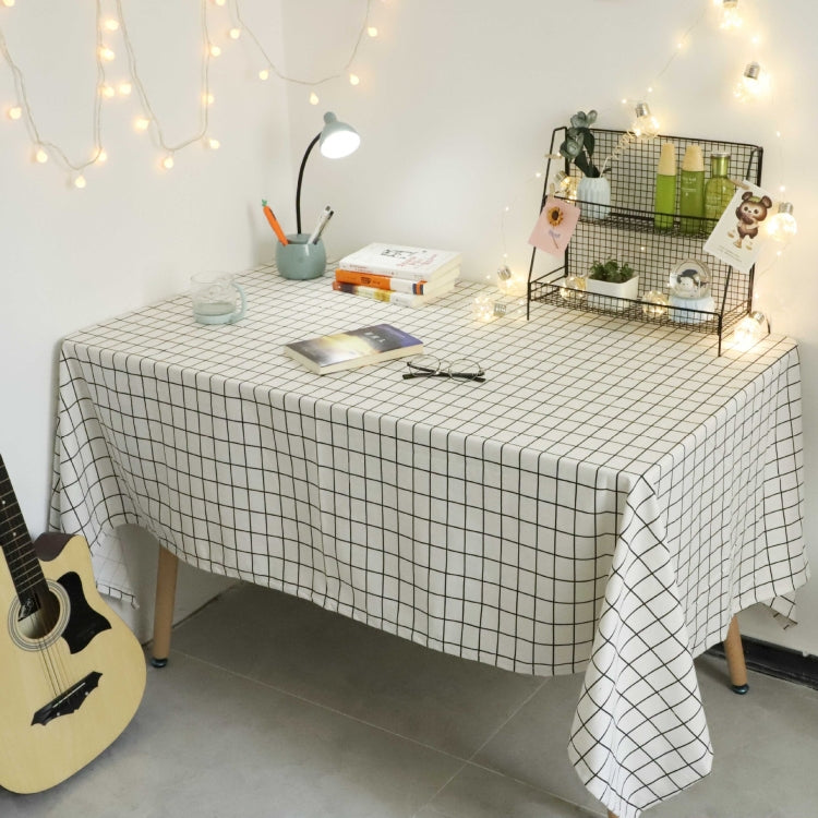 Square Checkered Tablecloth Furniture Table Dust-proof Decoration Cloth, Size:90x90cm