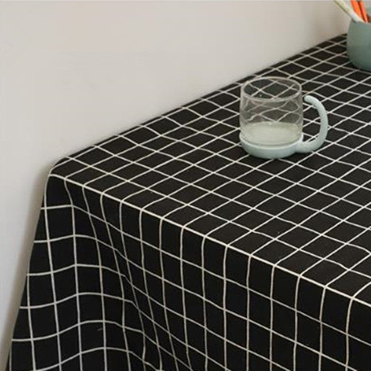 Square Checkered Tablecloth Furniture Table Dust-proof Decoration Cloth, Size:120x120cm
