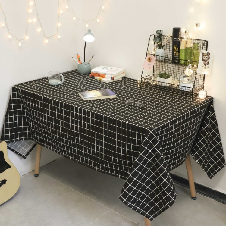 Square Checkered Tablecloth Furniture Table Dust-proof Decoration Cloth, Size:140x140cm