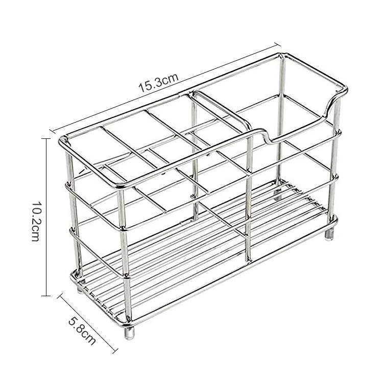 Stainless Steel Toothbrush Toothpaste Rack Plaid Pen Holder Storage Rack