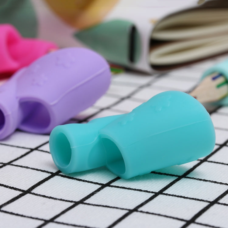 6 PCS / Set?Flowers Pattern Holding Pen Posture Corrector Silicone Pen Case Writing Posture Tools