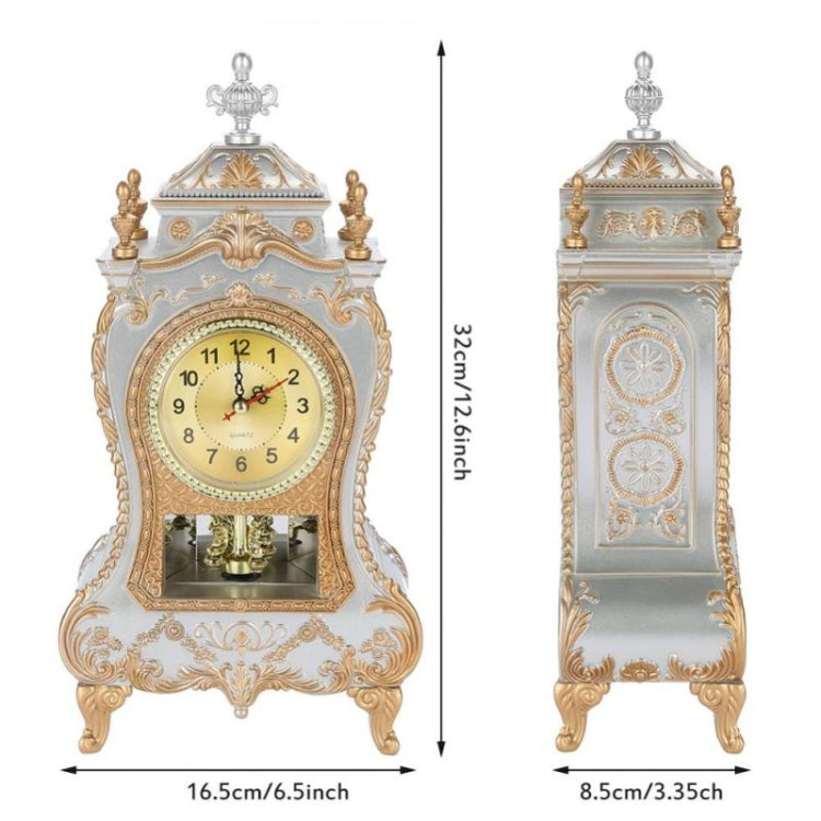 Alarm Clock Vintage Clock Classical Royalty Sitting Room TV Cabinet Desk Imperial Furnishing Creative Sit Pendulum Clock