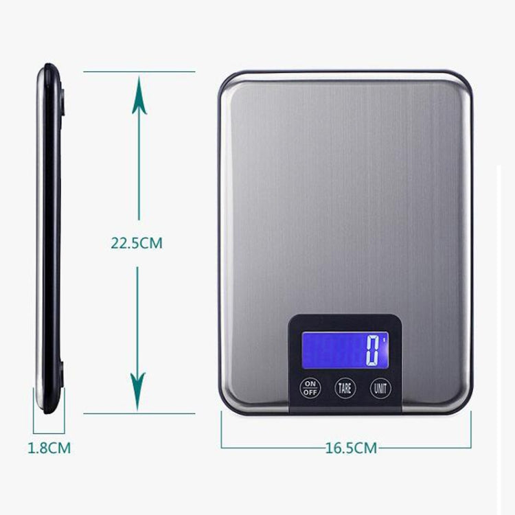 15kg x 1g Stainless Steel High Precision Kitchen Touch Electronic Scale, Load Bearing:15kg