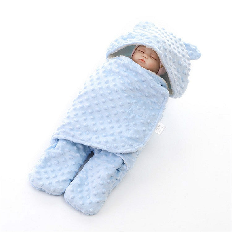 Winter Wrm Knit Solid Color Baby Bag Bedding Accessories, Size:S(65X75cm)(Blue)