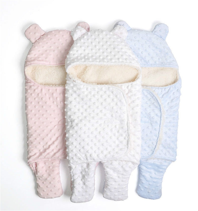 Winter Wrm Knit Solid Color Baby Bag Bedding Accessories, Size:S(65X75cm)(Blue)