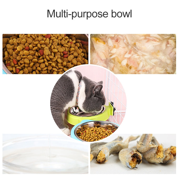 Pet Food Bowl Dog Cage Hanging Stainless Steel Fixed Bowl