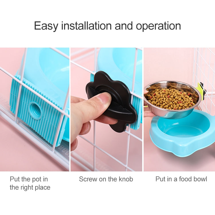 Pet Food Bowl Dog Cage Hanging Stainless Steel Fixed Bowl