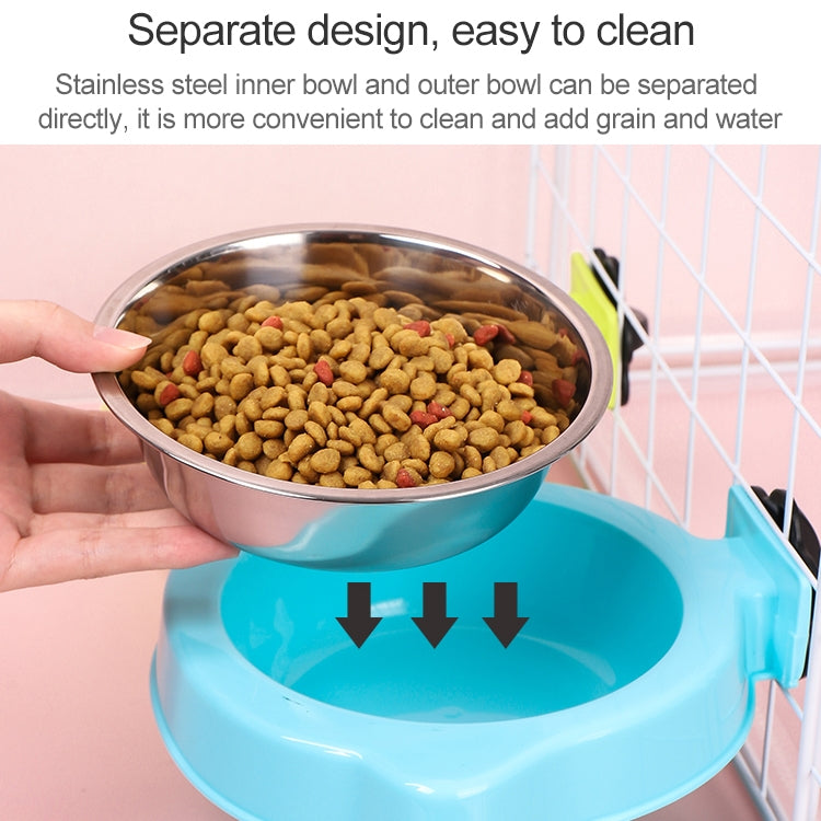 Pet Food Bowl Dog Cage Hanging Stainless Steel Fixed Bowl