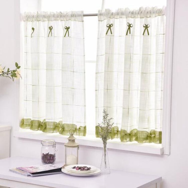 Home Screens Half Coffee Curtain Kitchen Dust-proof Balcony Toilet Pritition Curtain, Size:140CMx90CM(Green)