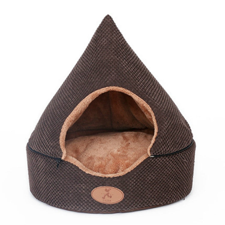 Detachable Tent yurt Universal Pet Cat Nest Closed Pet House, Size:M(Black)